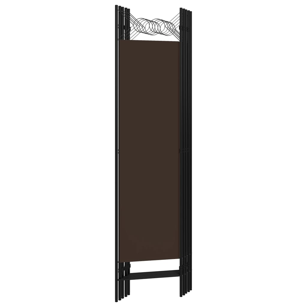 vidaXL 5-Panel Room Divider Brown 200x180 cm