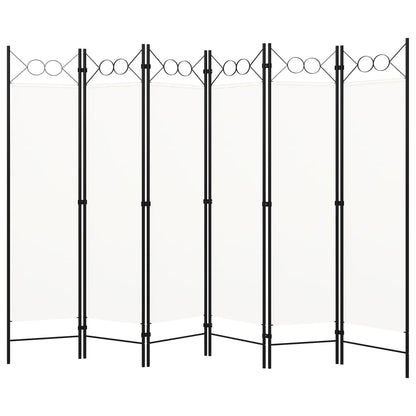 vidaXL 6-Panel Room Divider White 240x180 cm