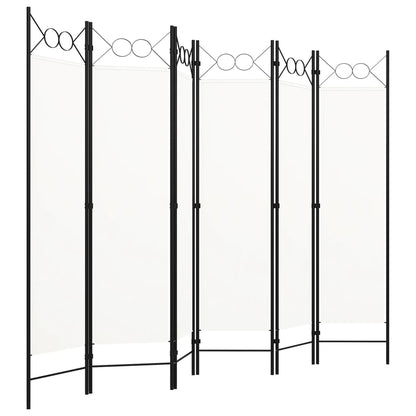 vidaXL 6-Panel Room Divider White 240x180 cm