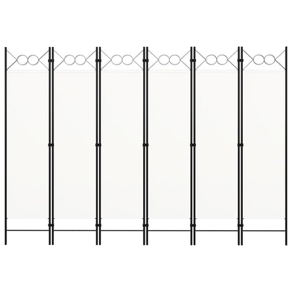 vidaXL 6-Panel Room Divider White 240x180 cm