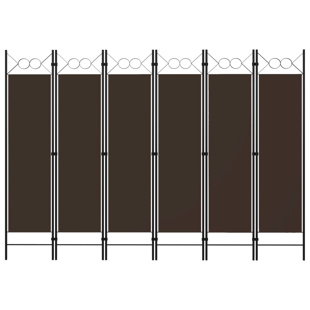 vidaXL 6-Panel Room Divider Brown 240x180 cm