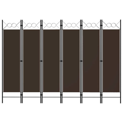 vidaXL 6-Panel Room Divider Brown 240x180 cm