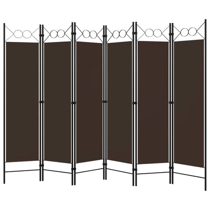 vidaXL 6-Panel Room Divider Brown 240x180 cm