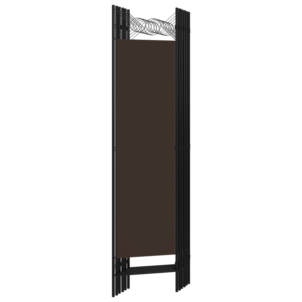vidaXL 6-Panel Room Divider Brown 240x180 cm