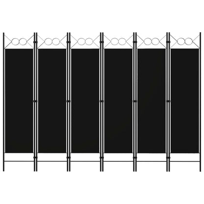 vidaXL 6-Panel Room Divider Black 240x180 cm