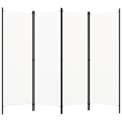 vidaXL 4-Panel Room Divider White 200x180 cm