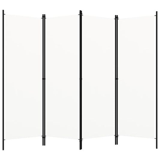 vidaXL 4-Panel Room Divider White 200x180 cm