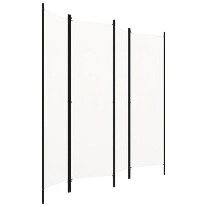 vidaXL 4-Panel Room Divider White 200x180 cm