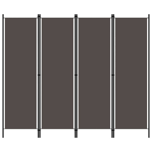 vidaXL 4-Panel Room Divider Anthracite 200x180 cm