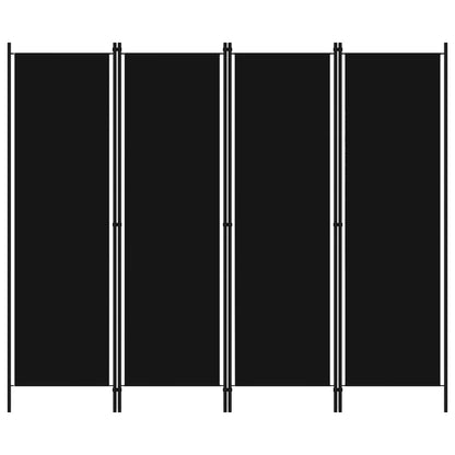vidaXL 4-Panel Room Divider Black 200x180 cm