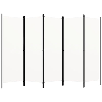 vidaXL 5-Panel Room Divider White 250x180 cm