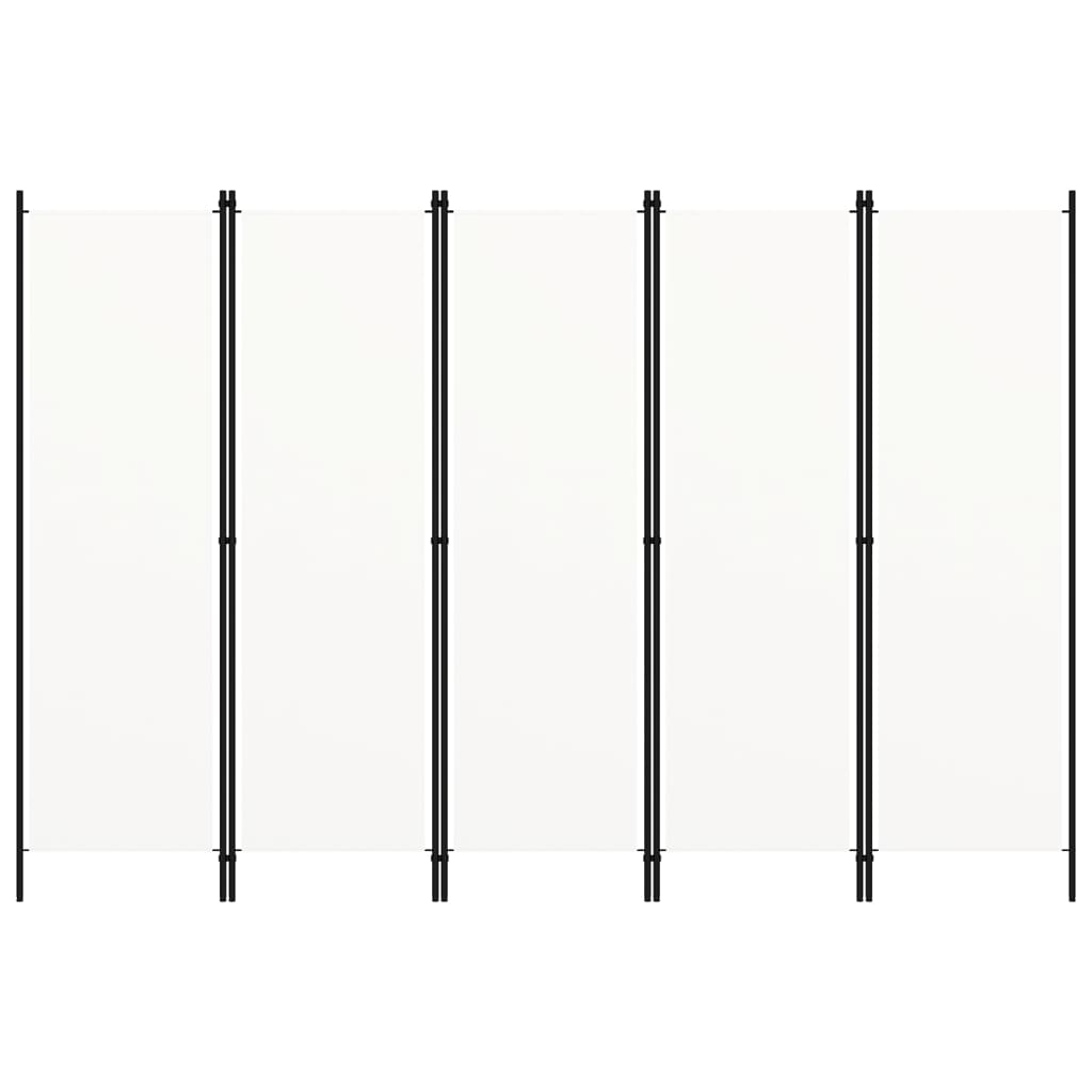 vidaXL 5-Panel Room Divider White 250x180 cm