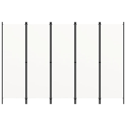 vidaXL 5-Panel Room Divider White 250x180 cm