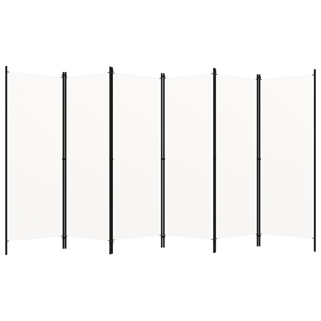 vidaXL 6-Panel Room Divider White 300x180 cm