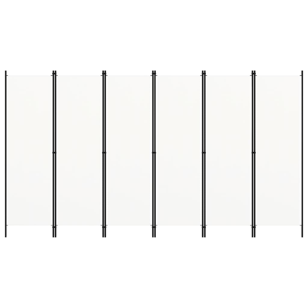 vidaXL 6-Panel Room Divider White 300x180 cm