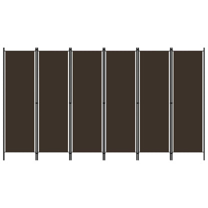 vidaXL 6-Panel Room Divider Brown 300x180 cm