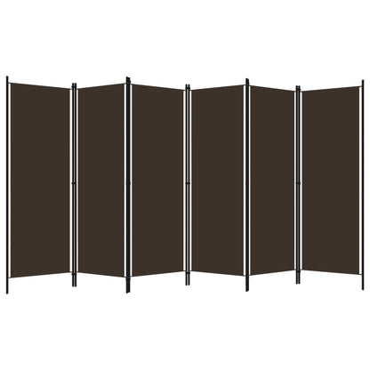 vidaXL 6-Panel Room Divider Brown 300x180 cm