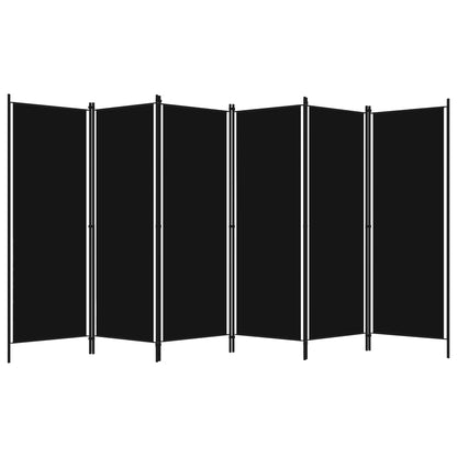 vidaXL 6-Panel Room Divider Black 300x180 cm