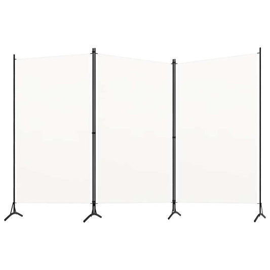 vidaXL 3-Panel Room Divider White 260x180 cm
