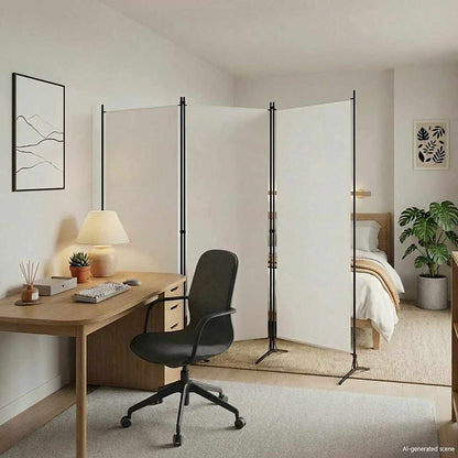 320731 vidaXL 3-Panel Room Divider White 260x180 cm Fabric