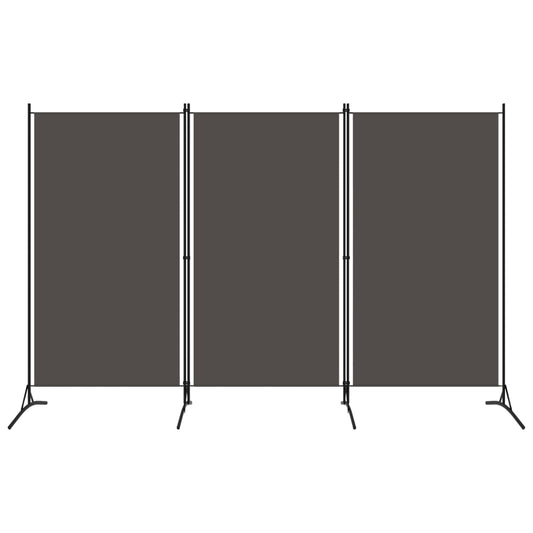 vidaXL 3-Panel Room Divider Anthracite 260x180 cm