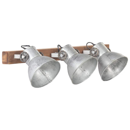 vidaXL Wall Lamp | Silver and brown | Iron and solid mango wood | Medium