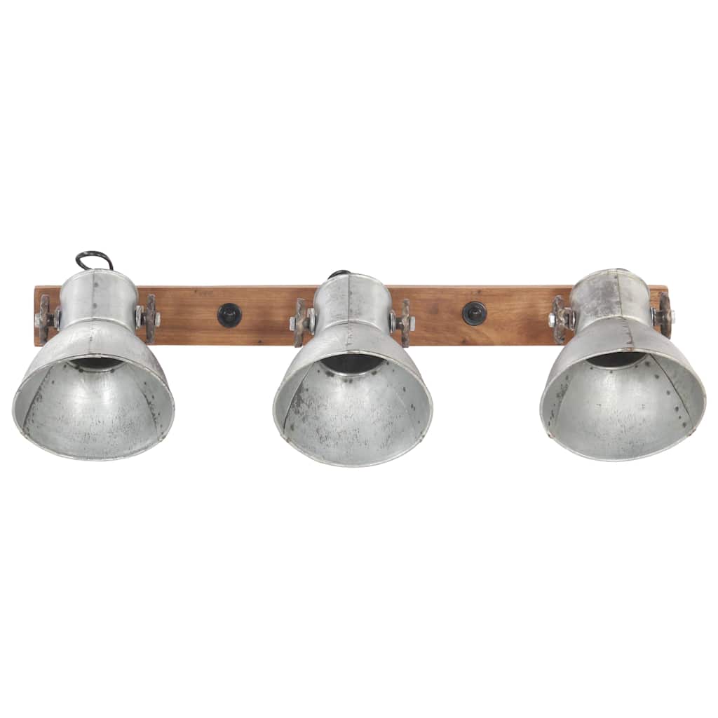 vidaXL Wall Lamp | Silver and brown | Iron and solid mango wood | Medium
