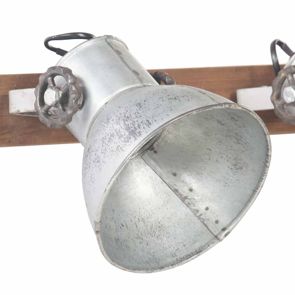 vidaXL Wall Lamp | Silver and brown | Iron and solid mango wood | Medium