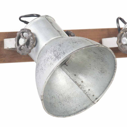 vidaXL Wall Lamp | Silver and brown | Iron and solid mango wood | Medium