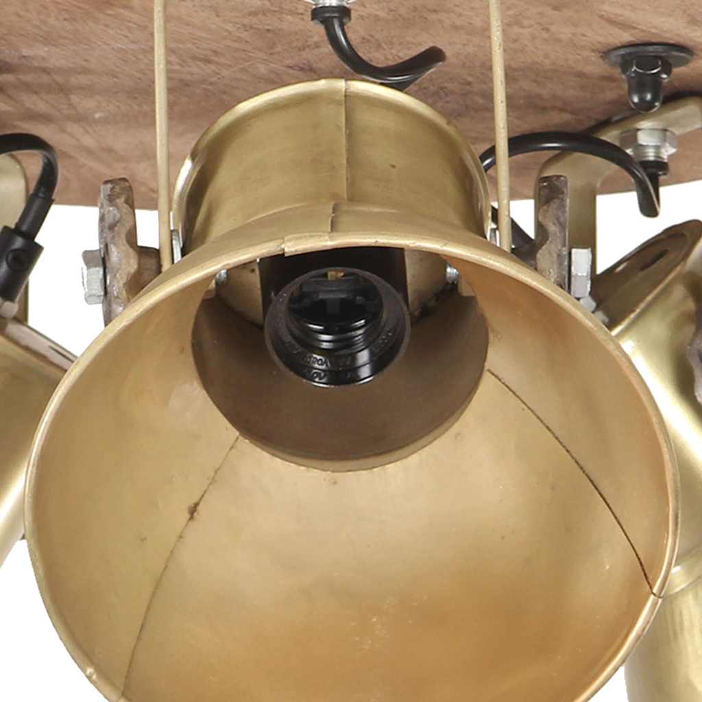 320510 vidaXL Industrial Ceiling Lamp 25 W Brass 42x27cm E27