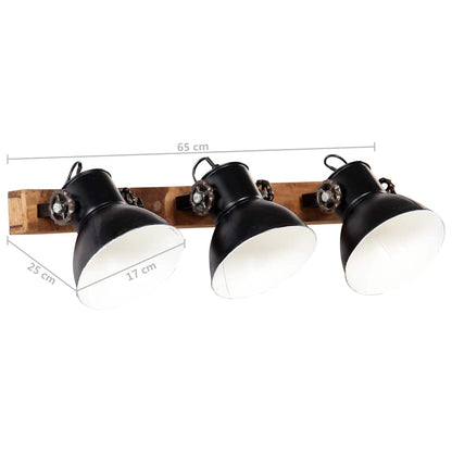 320512 vidaXL Industrial Wall Lamp Black 65x25 cm E27