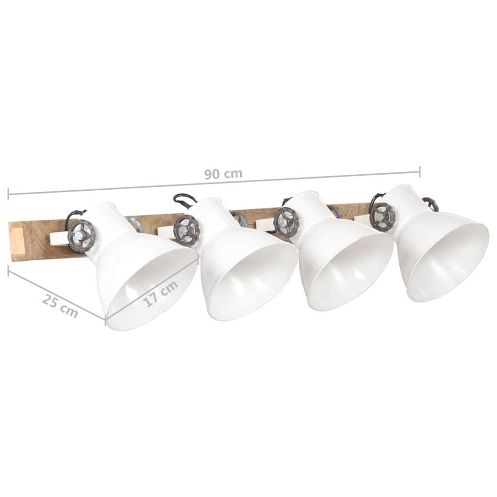 320516 vidaXL Industrial Wall Lamp White 90x25 cm E27