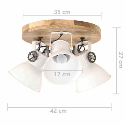 320520 vidaXL Industrial Ceiling Lamp 25 W White 42x27cm E27