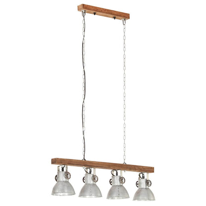 320521 vidaXL Industrial Ceiling Lamp Silver E27 Mango Wood