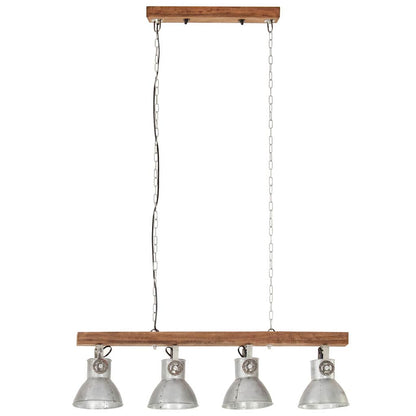 320521 vidaXL Industrial Ceiling Lamp Silver E27 Mango Wood