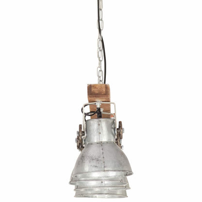 320521 vidaXL Industrial Ceiling Lamp Silver E27 Mango Wood