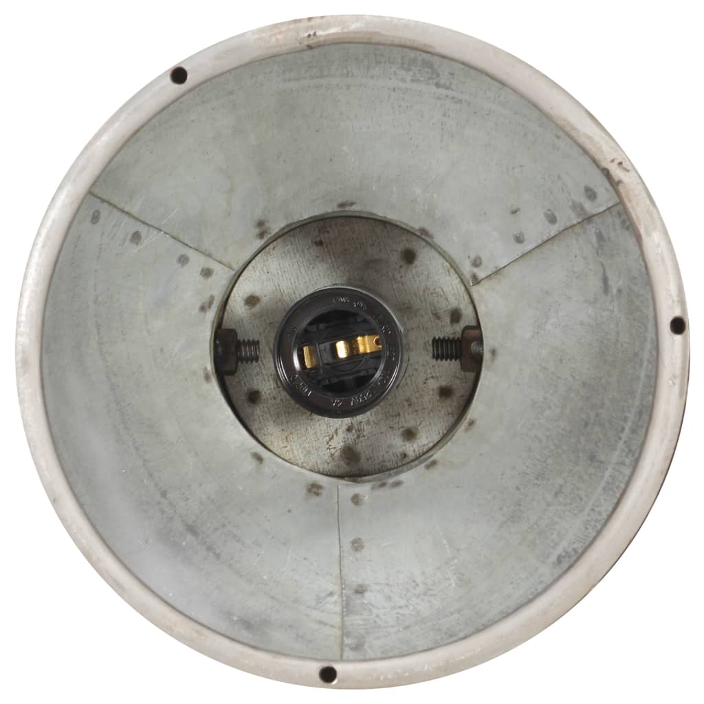 vidaXL Industrial Ceiling Lamp Silver E27 Mango Wood