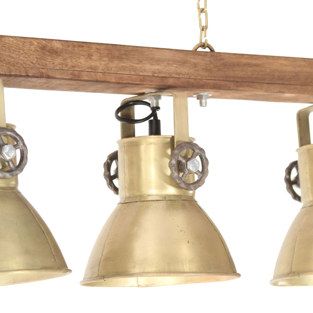 vidaXL Industrial Ceiling Lamp Brass E27 Mango Wood