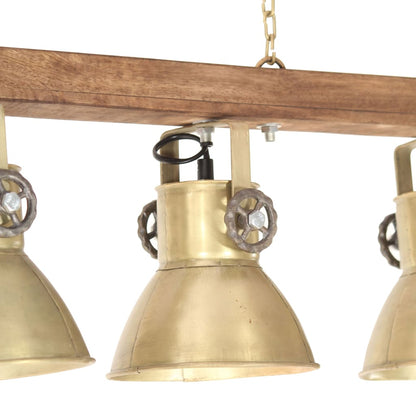 vidaXL Industrial Ceiling Lamp Brass E27 Mango Wood