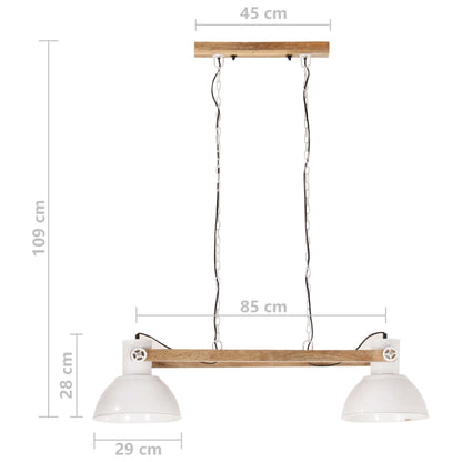 vidaXL Industrial Hanging Lamp 25 W White 109 cm E27