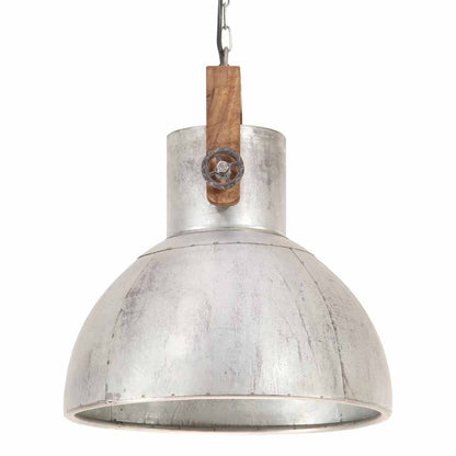 320529 vidaXL Industrial Hanging Lamp 25 W Silver Round 40 cm E27