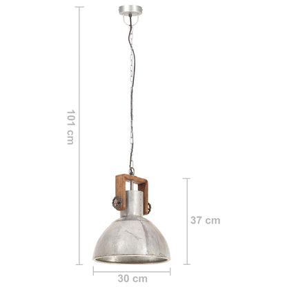 vidaXL Industrial Hanging Lamp 25 W Silver Round 30 cm E27
