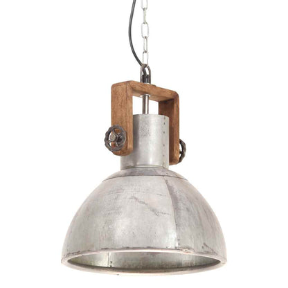 320530 vidaXL Industrial Hanging Lamp 25 W Silver Round 30 cm E27