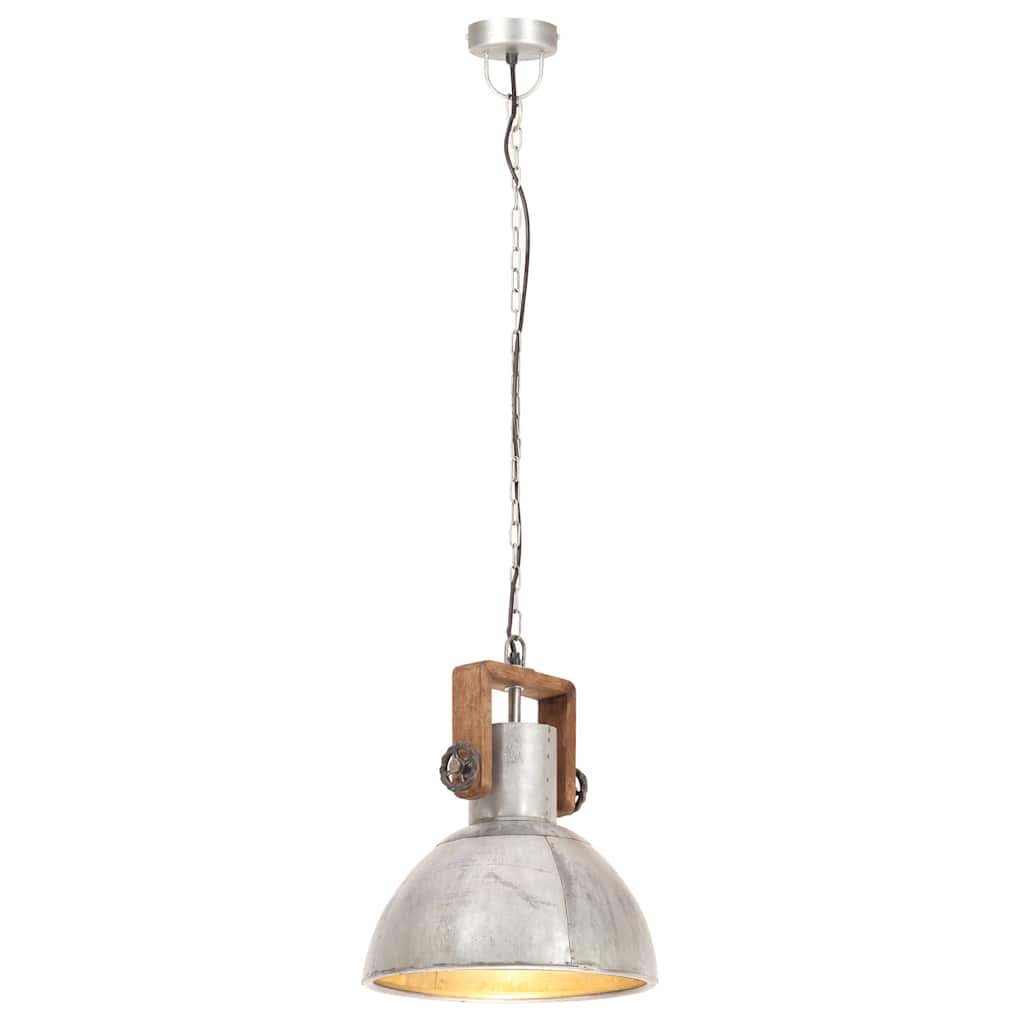 320530 vidaXL Industrial Hanging Lamp 25 W Silver Round 30 cm E27