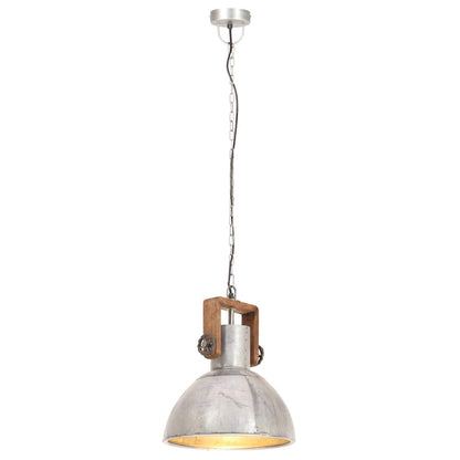 320530 vidaXL Industrial Hanging Lamp 25 W Silver Round 30 cm E27