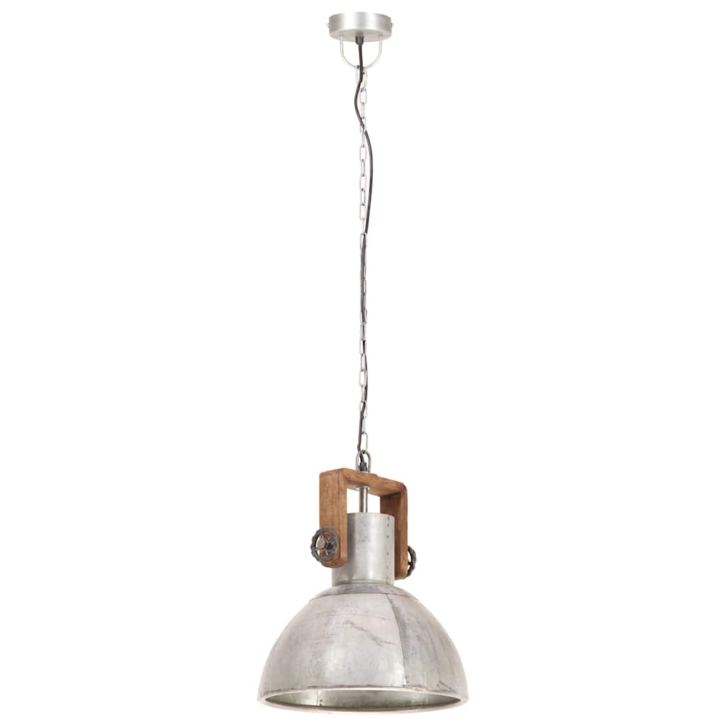 vidaXL Industrial Hanging Lamp 25 W Silver Round 30 cm E27
