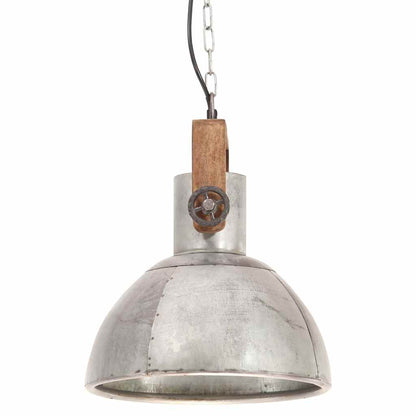 320530 vidaXL Industrial Hanging Lamp 25 W Silver Round 30 cm E27