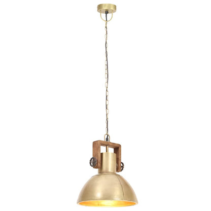 vidaXL Hanging Lamp | Brass, Brown | Iron with brass plating, Solid mango wood