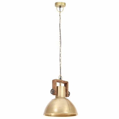 vidaXL Hanging Lamp | Brass, Brown | Iron with brass plating, Solid mango wood