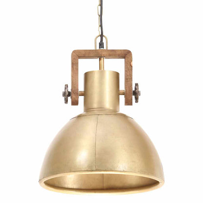 vidaXL Hanging Lamp | Brass, Brown | Iron with brass plating, Solid mango wood